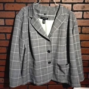 Gray Checkered Oversized Blazer